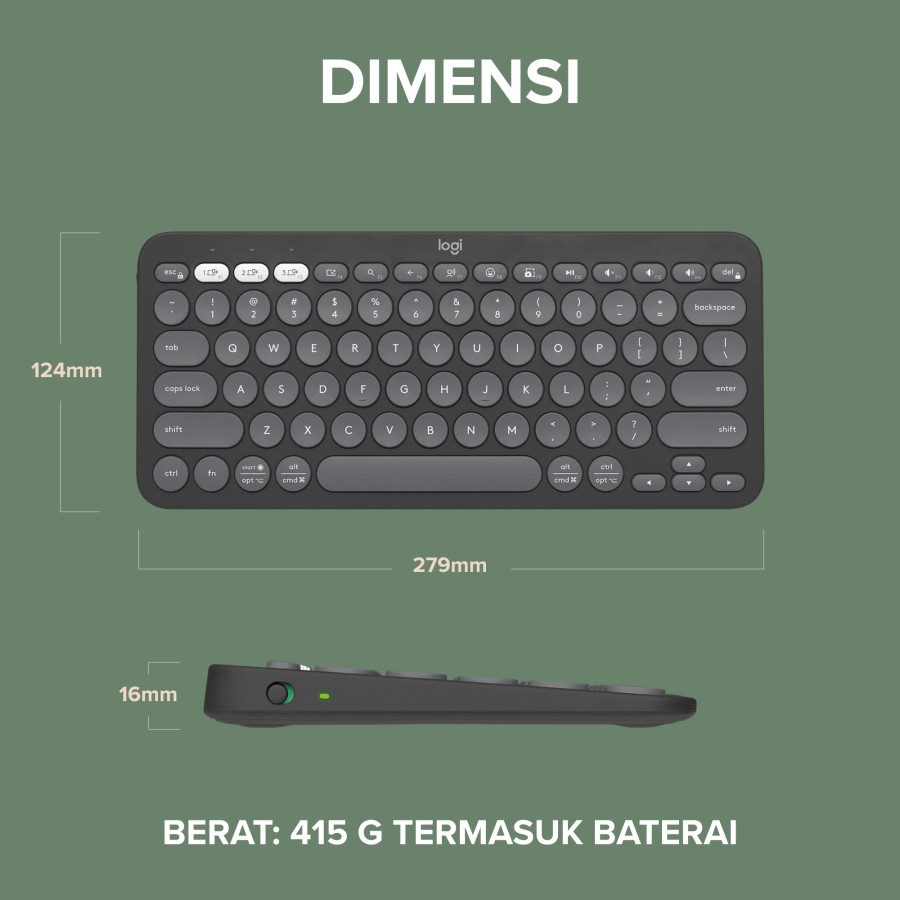 Logitech Logitech K380s Keyboard Wireless Bluetooth Multi Perangkat Pebble Keys2 Blue Harga Rp 596.000 Toko Medan