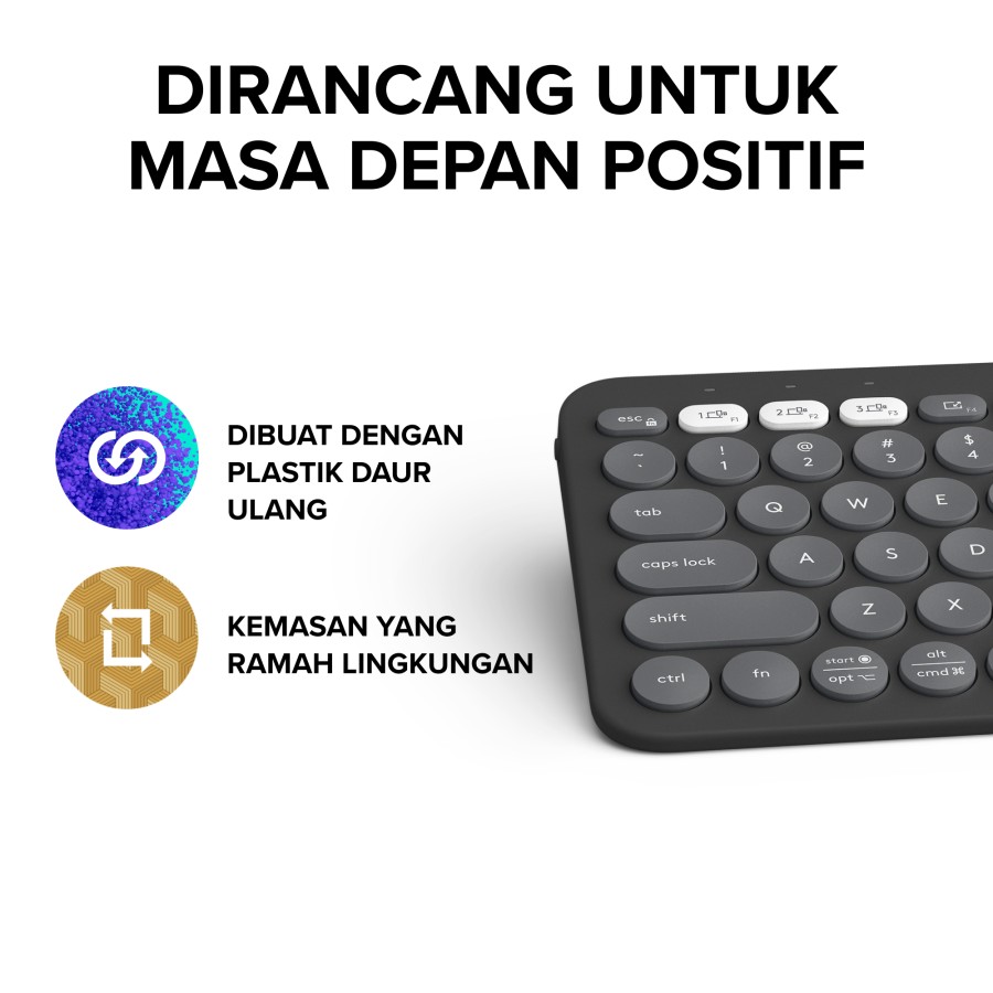 Logitech Logitech K380s Keyboard Wireless Bluetooth Multi Perangkat Pebble Keys2 Blue Harga Rp 596.000 Toko Medan