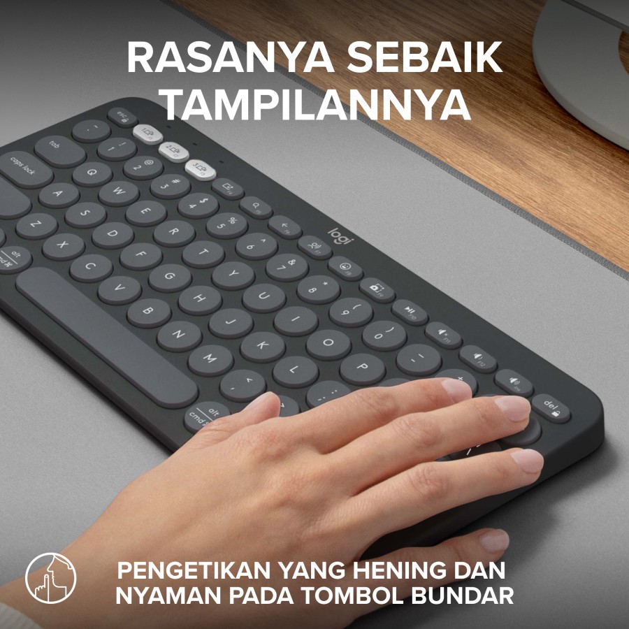 Logitech Logitech K380s Keyboard Wireless Bluetooth Multi Perangkat Pebble Keys2 Blue Harga Rp 596.000 Toko Medan