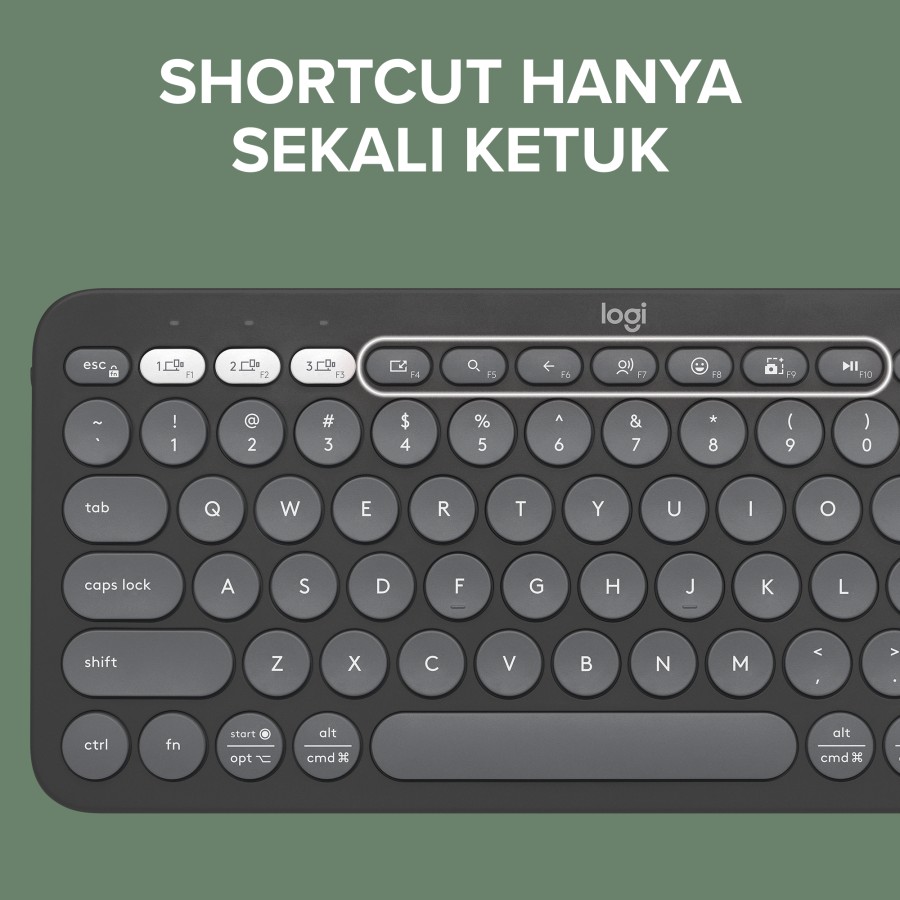 Logitech Logitech K380s Keyboard Wireless Bluetooth Multi Perangkat Pebble Keys2 Blue Harga Rp 596.000 Toko Medan