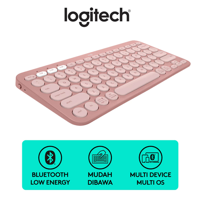 Logitech Logitech K380s Keyboard Wireless Bluetooth Multi Perangkat Pebble Keys2 Blue Harga Rp 596.000 Toko Medan