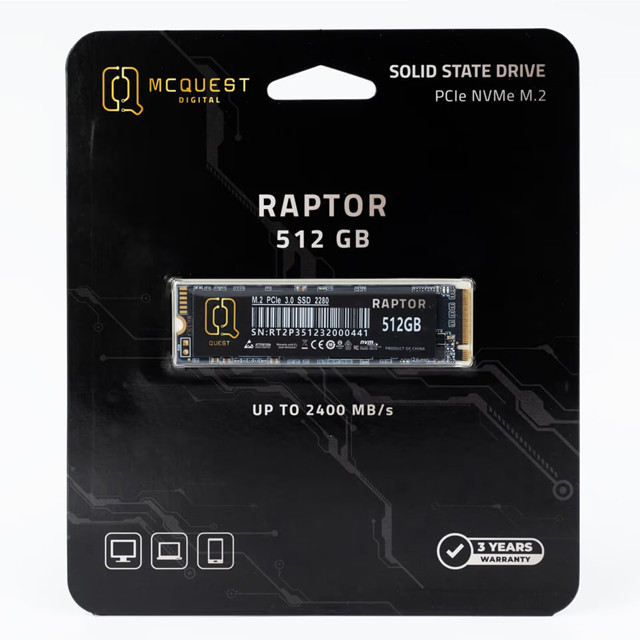 MCQUEST McQuest Raptor SSD Internal M.2 Pcie NVMe Harga Rp 880.000 Toko Medan