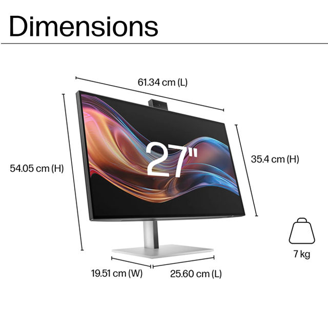 HP Monitor HP Series 7 Pro 27 inch 4K Conferencing - 727pm Harga Rp 14.500.000 Toko Medan