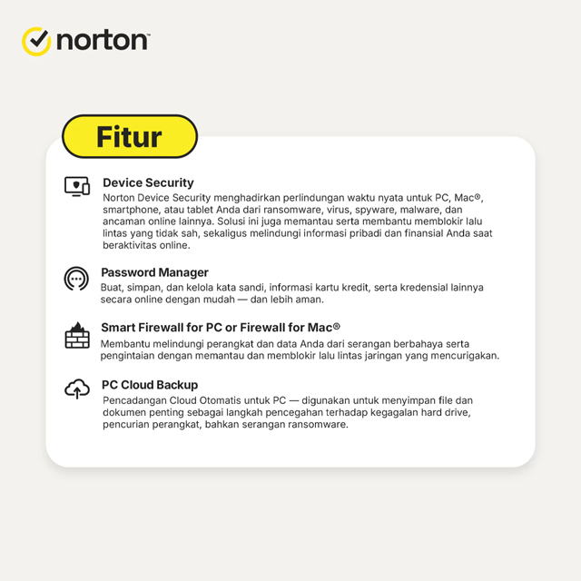 Norton Norton Antivirus Plus 1 Device 1 Year (NON VPN) Harga Rp 189.000 Toko Medan