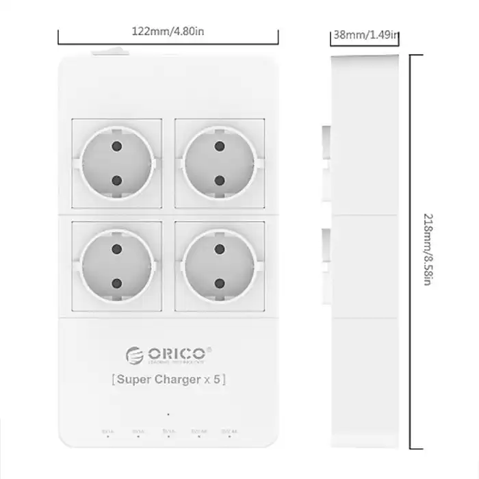 ORICO Orico HPC-4A5U-EU Surge Protector Strip 4-Outlet with 5 USB SuperCharging Ports Harga Rp 250.000 Toko Medan