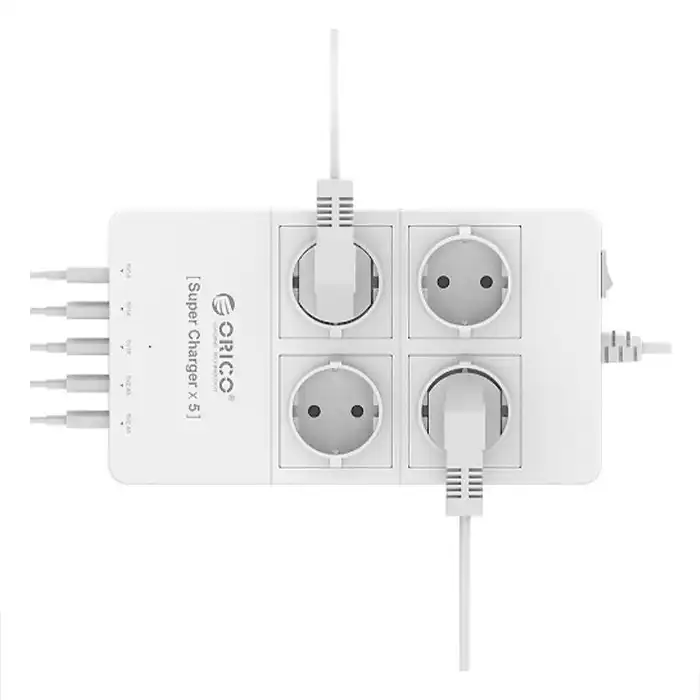 ORICO Orico HPC-4A5U-EU Surge Protector Strip 4-Outlet with 5 USB SuperCharging Ports Harga Rp 250.000 Toko Medan