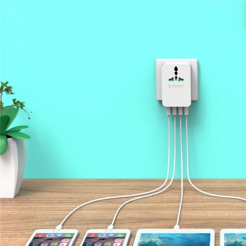 ORICO Orico S4U-TEU Surge Protector Strip 1-Outlet with 4 USB SuperCharging Ports Harga Rp 100.000 Toko Medan