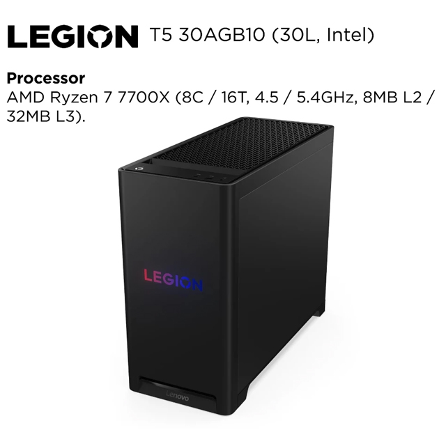 Lenovo PC Lenovo Legion T5 30AGB10 - 90YJ0071ID /AMD Ryzen 7-7700X/16GB/1TB SSD/RTX5060 8GB/Win 11 Home+OH24/Eclipse Black...