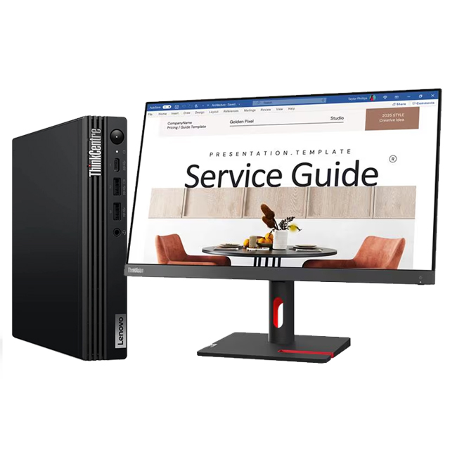 Lenovo PC Lenovo ThinkCentre M70q Gen 5 /Intel Core i5-14500T/16GB/256GB SSD/Intel UHD Graphics/23.8" FHD/Windows 11 Pro/B...