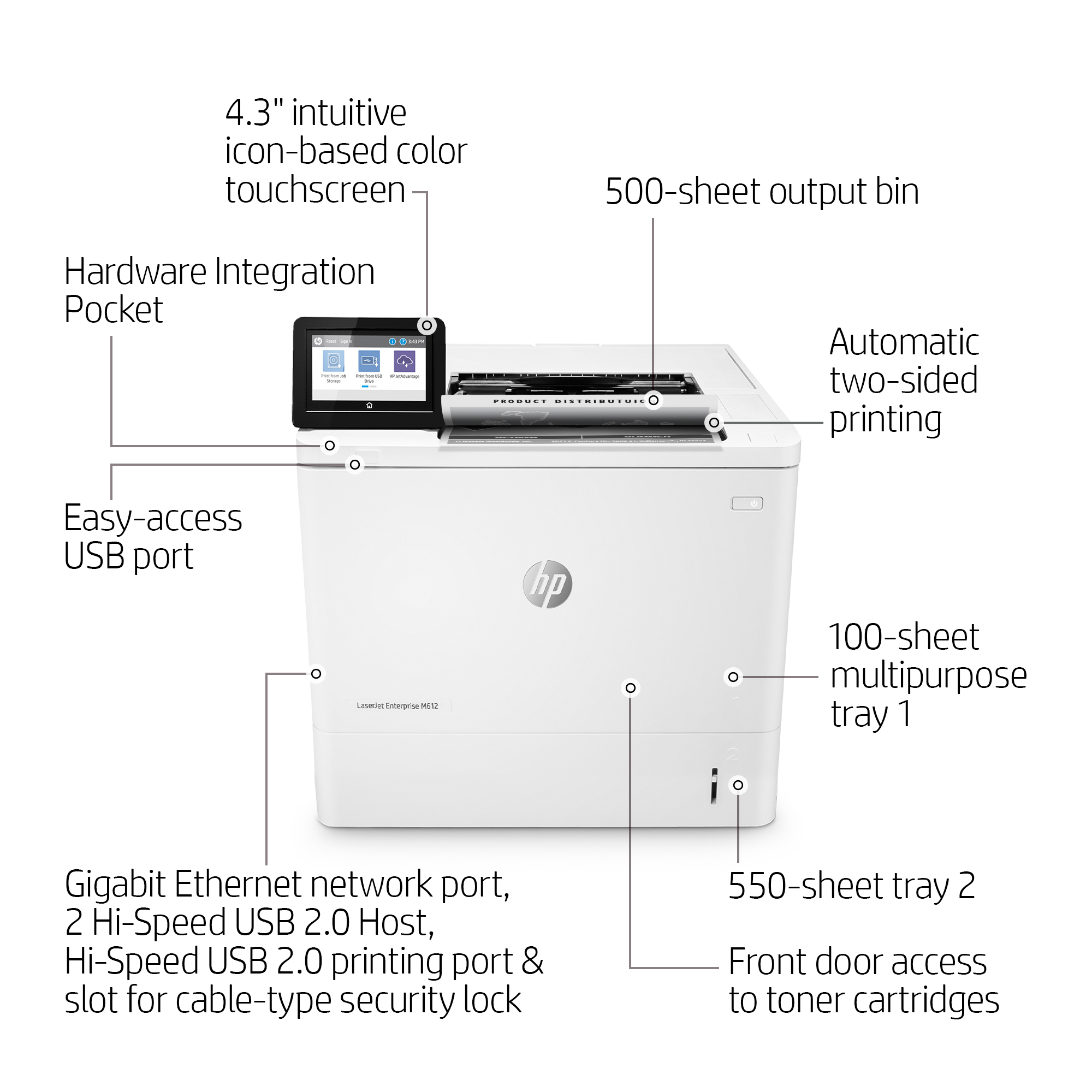 HP Printer HP LaserJet Enterprise M612dn Harga Rp 32.800.000 Toko Medan