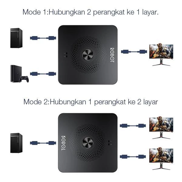 Robot Robot HM103 HDMI Switch Splitter 2in1 Out Bi-Direction 4k Harga Rp 110.000 Toko Medan