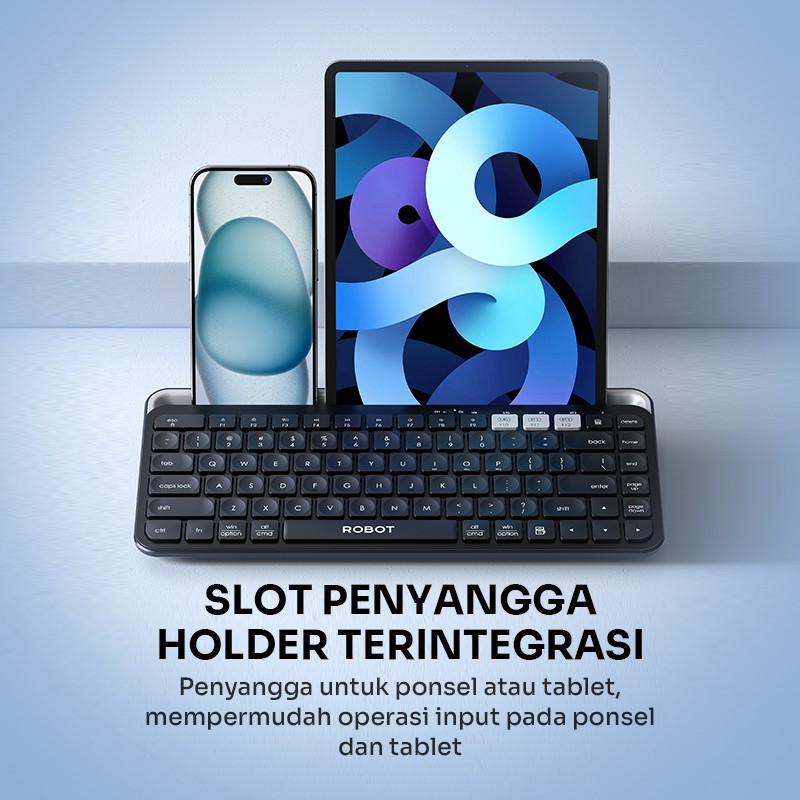 robot Robot Keyboard KB30 Wireless Bluetooth 2.4G/3.0/5.0 Multi-Device Blue Harga Rp 310.000 Toko Medan