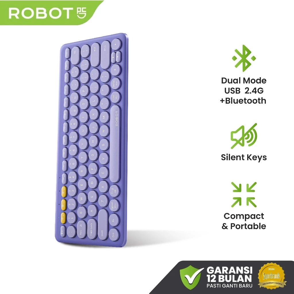Robot Robot Keyboard KB40 Wireless Bluetooth Portable Easy Switch Multi-Device Blue Harga Rp 319.000 Toko Medan
