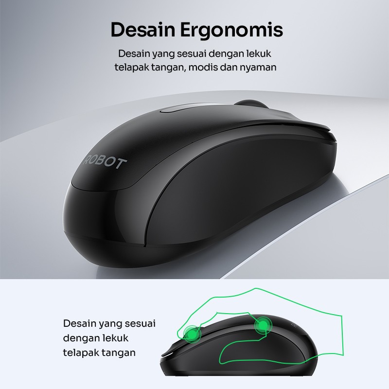 Robot Robot Keyboard & Mouse KM3500 Wireless Combo Silent Black Black Harga Rp 155.000 Toko Medan