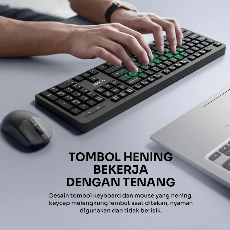 Robot Robot Keyboard & Mouse KM3800 Wireless Combo Silent Click Harga Rp 210.000 Toko Medan