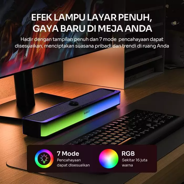 Robot Robot Speaker RB280 Bluetooth 6.0 Soundbar RGB Light Blue Harga Rp 369.000 Toko Medan