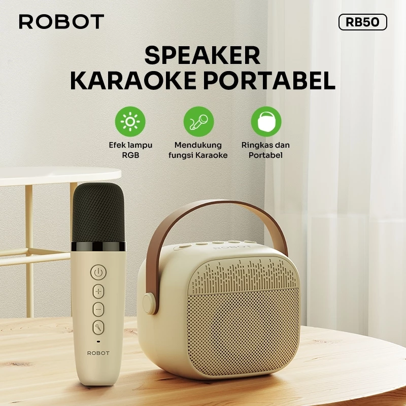 Robot Robot Speaker RB50 Karaoke Bluetooth Portable Mini With Mic Blue Harga Rp 300.000 Toko Medan