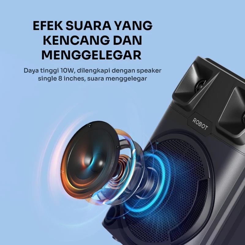 Robot Robot Speaker RB700 Karaoke Bluetooth 5.3 Outdoor 10W Blue Harga Rp 368.000 Toko Medan