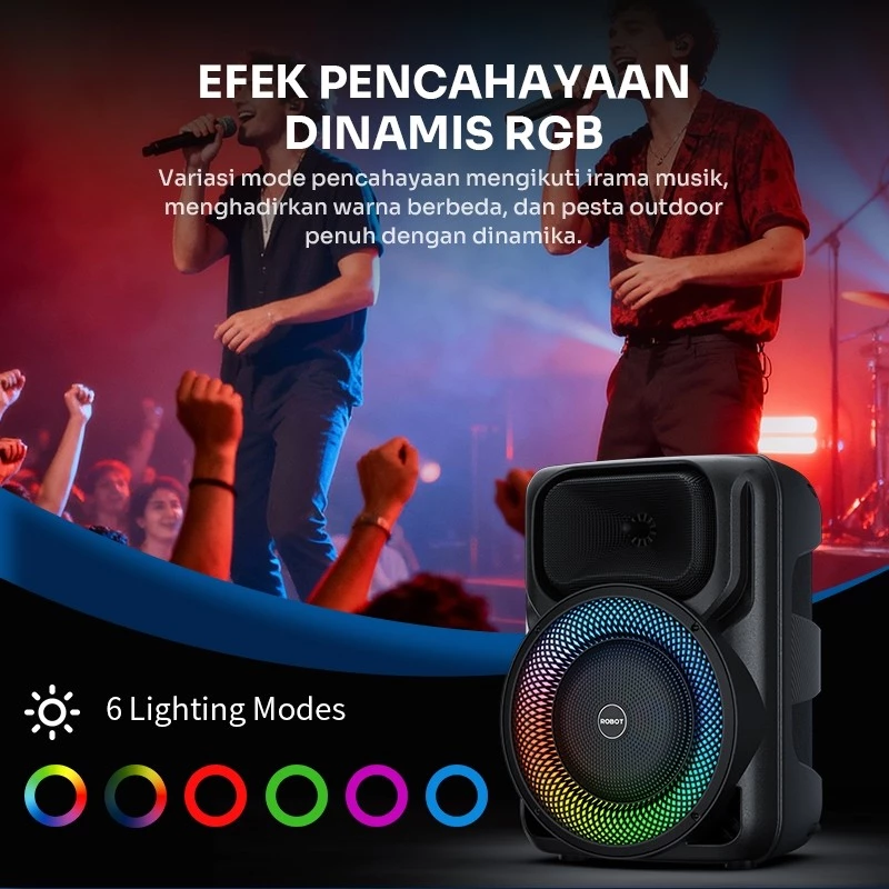Robot Robot Speaker RB750 Karaoke Bluetooth 6.0 Speaker Ganda Blue Harga Rp 699.000 Toko Medan