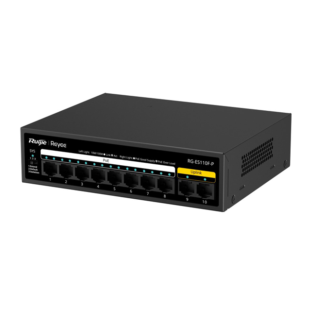 RUijie Ruijie Switch RG-ES110F-P 10-Port 10/100 Mbps PoE Unmanage Harga Rp 1.100.000 Toko Medan
