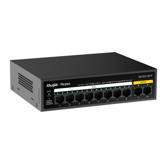 RUijie Ruijie Switch RG-ES110F-P 10-Port 10/100 Mbps PoE Unmanage Harga Rp 1.100.000 Toko Medan