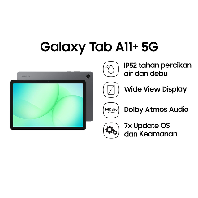 Samsung Samsung Galaxy Tab A11+ 5G | WiFi 6/128GB - Garansi Resmi Harga Rp 3.234.000 Toko Medan