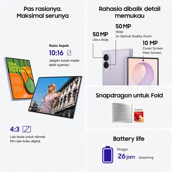 Samsung Samsung Galaxy Z Fold8 12GB/256GB | 12GB/512GB | 16GB/1TB - Garansi Resmi Harga Rp 40.199.000 Toko Medan