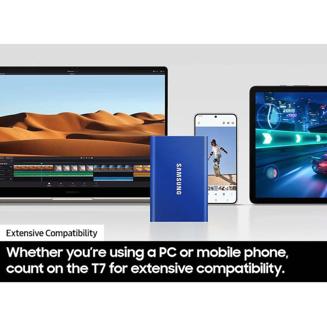 Samsung Samsung SSD External Portable T7 USB 3.2 1TB MU-PC1T0H BLue Blue Harga Rp 3.250.000 Toko Medan
