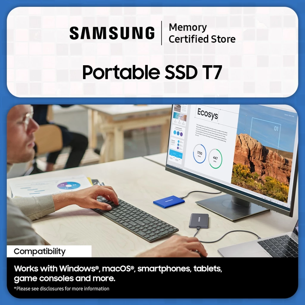 Samsung Samsung SSD External T7 Portable USB 3.2 - 2TB Harga Rp 7.200.000 Toko Medan