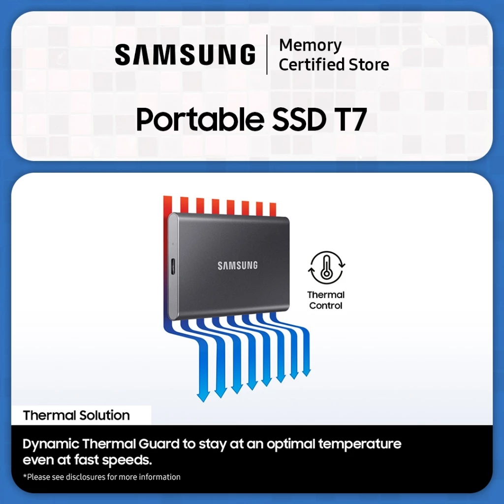 Samsung Samsung SSD External T7 Portable USB 3.2 - 2TB Harga Rp 7.200.000 Toko Medan