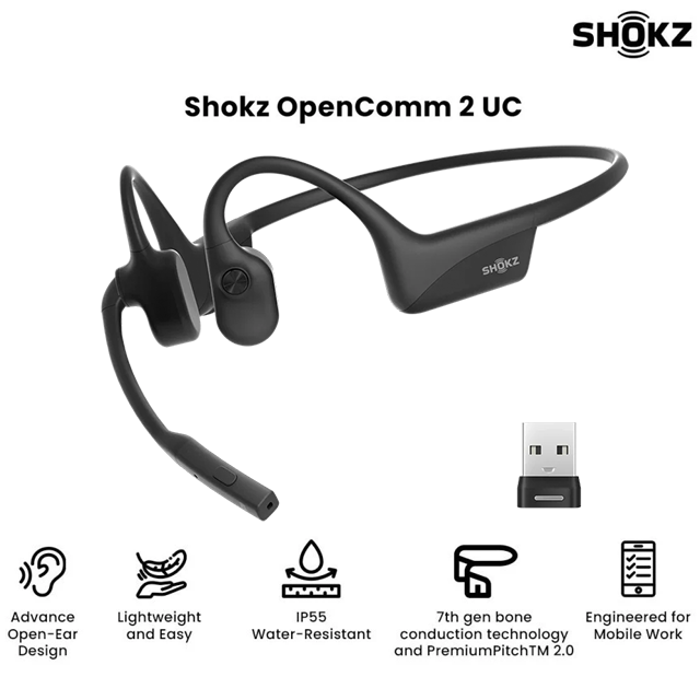 Shokz Shokz OpenComm 2 UC - Open Ear Earphone Harga Rp 3.399.000 Toko Medan
