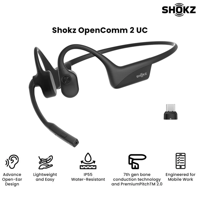 Shokz Shokz OpenComm 2 UC - Open Ear Earphone Harga Rp 3.399.000 Toko Medan