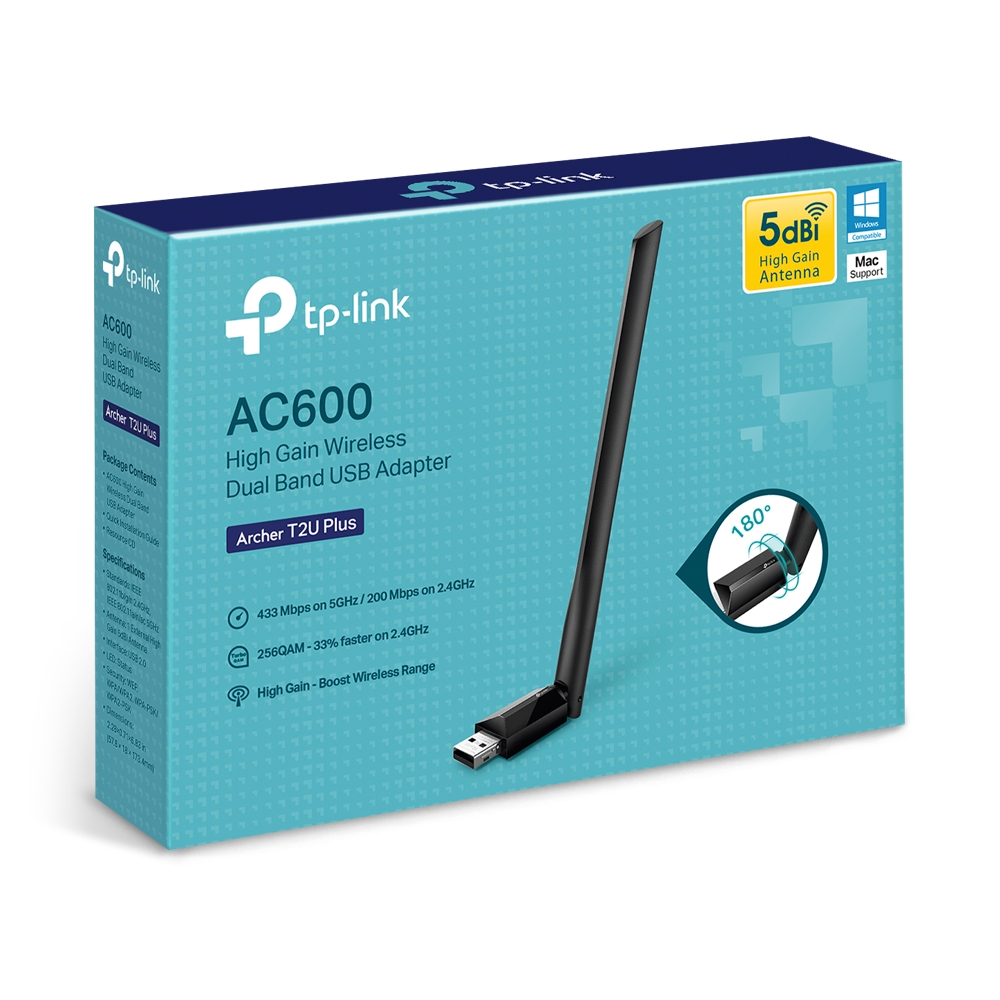 TP-Link TP-Link Archer T2U Plus AC600 High Gain Wireless Dual Band USB Adapter Harga Rp 190.000 Toko Medan