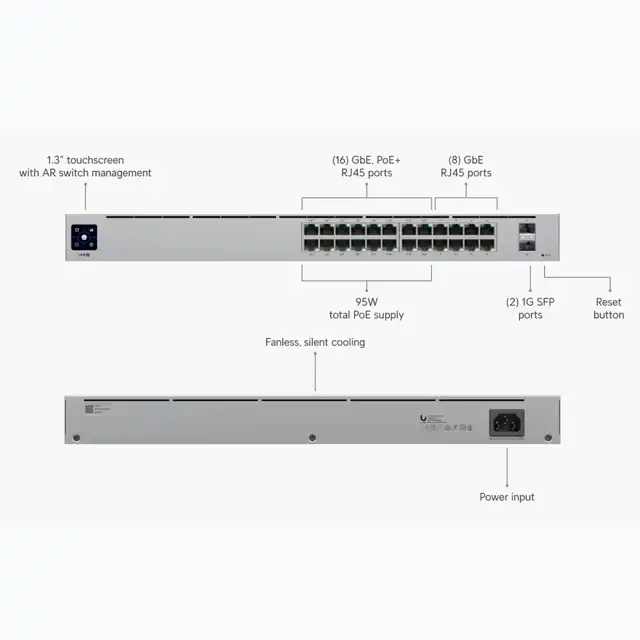 Ubiquiti UniFi USW-24-PoE Switch 24 Port Gigabit Managed PoE + SFP - ubiquiti-unifi-usw-24-poe-switch-24-port-gigabit-managed-poe-sfp-1762423419-832.webp