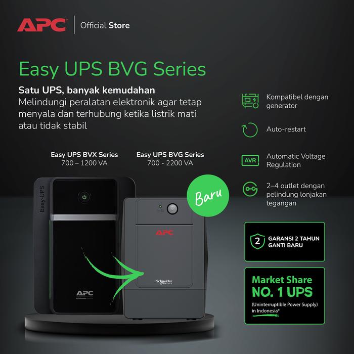 APC UPS APC BVG700I-GR Easy UPS 700VA Tower 230V Harga Rp 799.000 Toko Medan