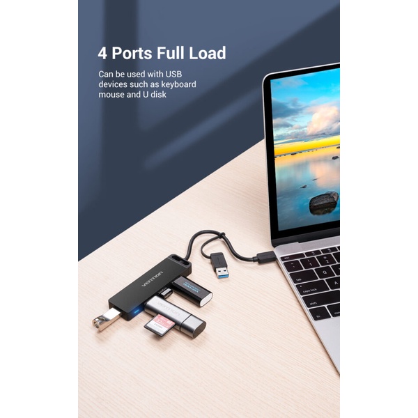Vention Vention CHT 4-Port USB 3.0 Hub with Type C & USB 3.0 2-in-1 Interface and Power Supply ABS Type - 0.15M Harga Rp 1...