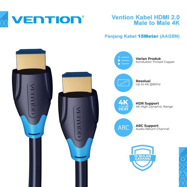 Vention Vention AAG Kabel HDMI 2.0 HD 4K Male to Male Harga Rp 45.000 Toko Medan
