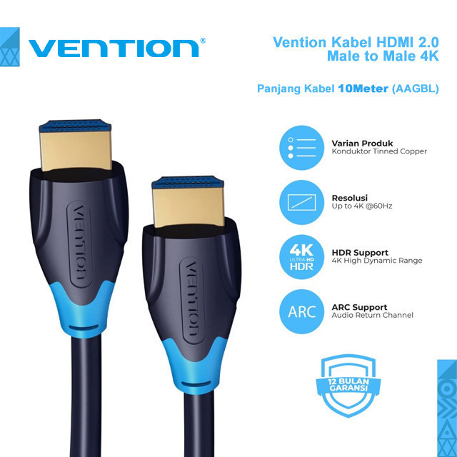 Vention Vention AAG Kabel HDMI 2.0 HD 4K Male to Male Harga Rp 45.000 Toko Medan