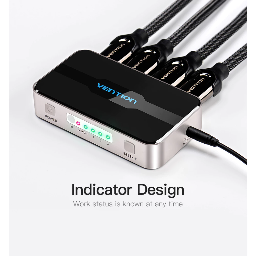 Vention Vention AFF HDMI Switcher 3-In 1-Out 4K 3D Dolby Support 5V 1A Harga Rp 320.000 Toko Medan
