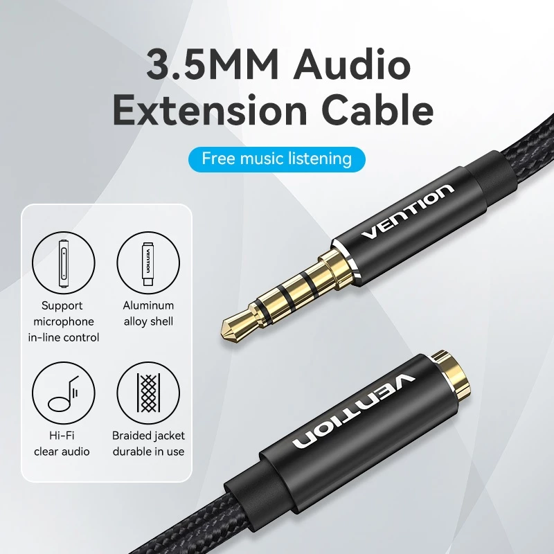 Vention Vention BHC Kabel Audio Aux 3.5mm Male to Female Audio Extension - 1.5M Harga Rp 65.000 Toko Medan