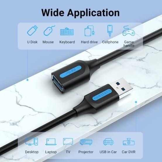 Vention Vention CBH Kabel USB 3.0 A Male to A Female Extension Black PVC Type Black Harga Rp 35.000 Toko Medan