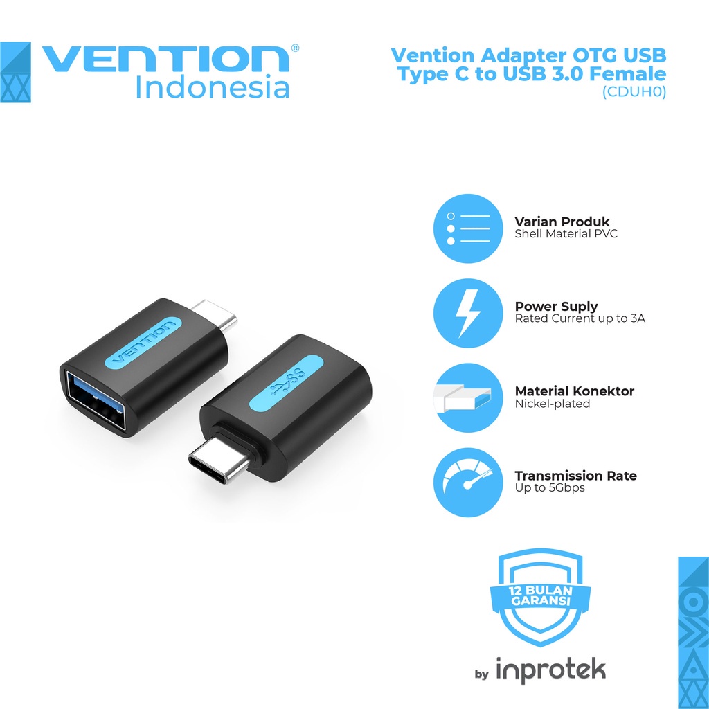 Vention Vention CDU/CDQ Adapter OTG USB Type C to USB 3.0 Female Harga Rp 45.000 Toko Medan