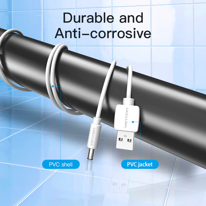 Vention Vention CEY Kabel Power USB to 5.5mm Jack 5V DC Black - 1.5M Harga Rp 36.000 Toko Medan