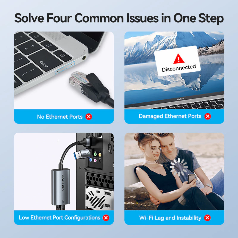 Vention Vention CFQ USB-C/USB-A to Gigabit Ethernet Adapter Harga Rp 240.000 Toko Medan
