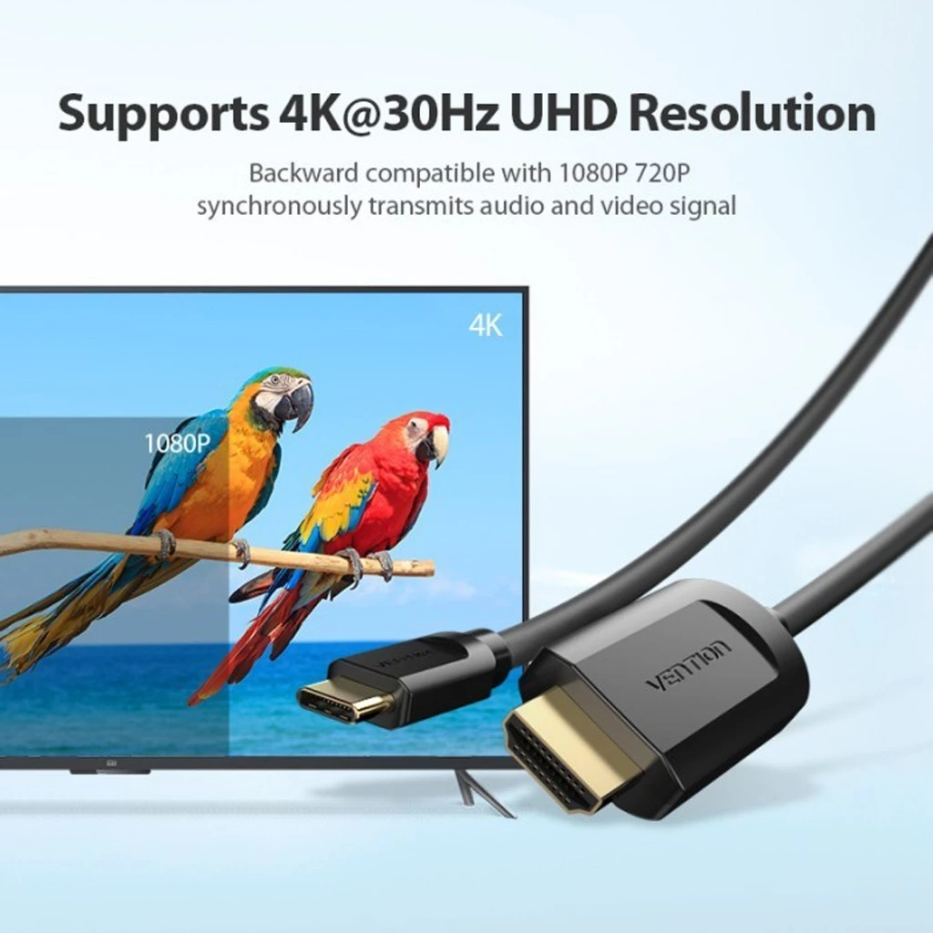 Vention Vention CGU Kabel Converter USB Type-C to HDMI Black - 1.5M Black Harga Rp 155.000 Toko Medan