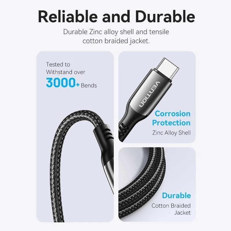 Vention Vention CTK Kabel USB 2.0 Type C Male to C Male 5A 100W - 1.2M Harga Rp 130.000 Toko Medan