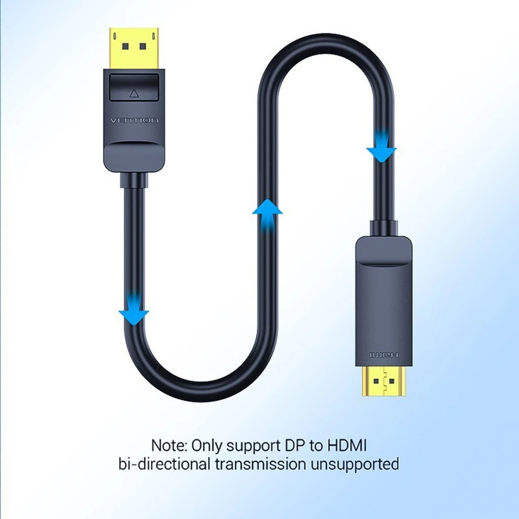 Vention Vention HAG Kabel Display Port to Kabel HDMI 4K Black - 1M Black Harga Rp 145.000 Toko Medan