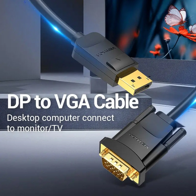 Vention Vention HBL Kabel DisplayPort DP Male to VGA Male - 1.5M Harga Rp 160.000 Toko Medan