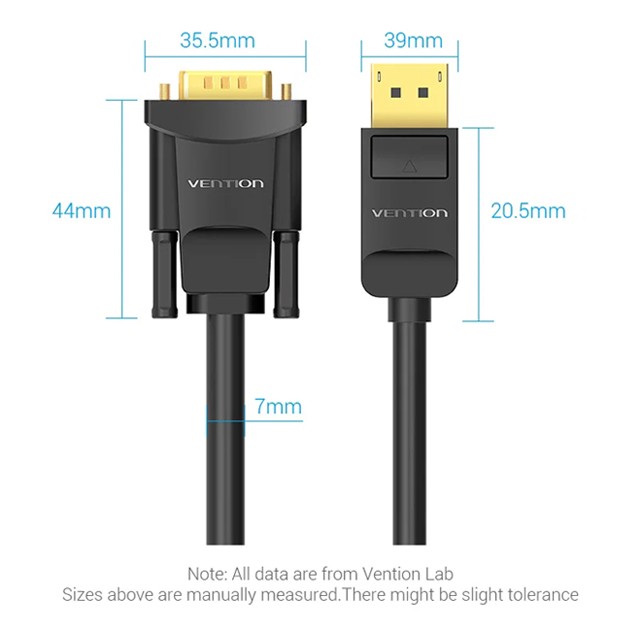 Vention Vention HBL Kabel DisplayPort DP Male to VGA Male - 1.5M Harga Rp 160.000 Toko Medan