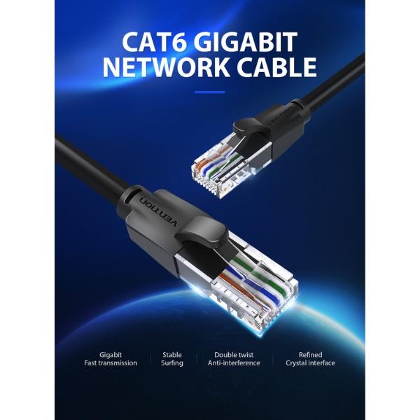 Vention Vention IBE Kabel LAN Cat.6 RJ45 UTP Patch Ethernet Black Harga Rp 25.000 Toko Medan